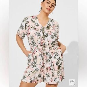 Tropical Print Women's Shorts romper